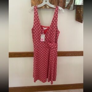 Boden Willa Jersey Dress Rosehip Apple Print, Size 16R NWT